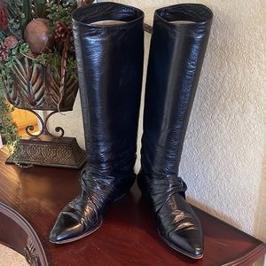 Via Spiga black leather boots